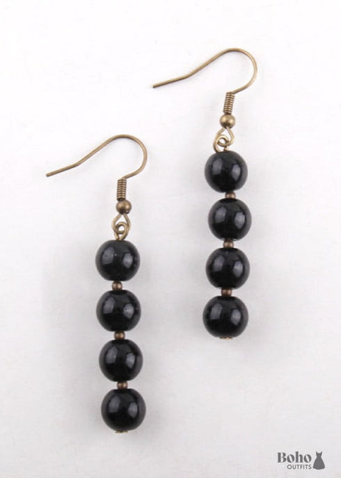 Boho Earrings, RH Dangle Earrings, 3 Balls